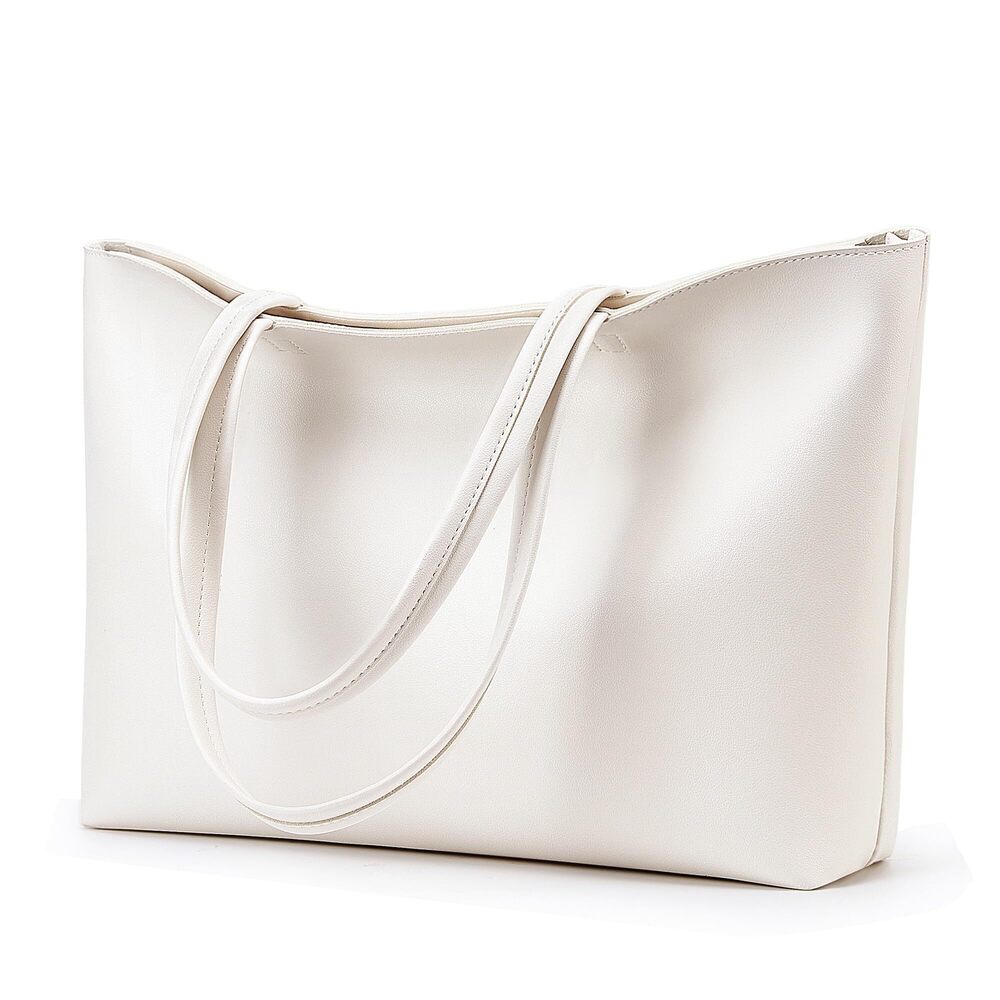 4538 KALIDI Tote Bag Zipper Shoulder Bag Faux Leather Purses Satchel Casual